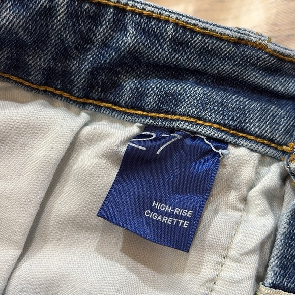 Anthropologie Pilcro High Rise Cigarette Raw Hem Distressed Jeans sz 27 - Picture 9 of 11